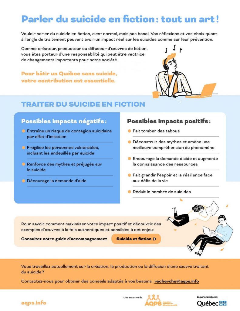 Un guide pour aborder le thème du suicide dans les fictions 2 Presentation guide createurs AQPS 2024